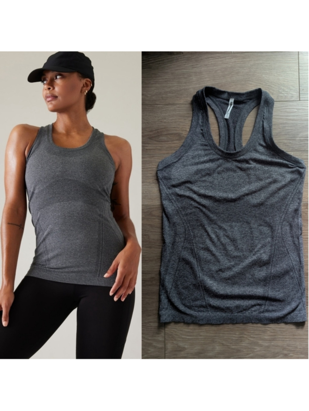 NEW! Athleta | Momentum Seamless Tank In Charcoal Heather
